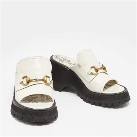 harald platform slide sandal gucci|Gucci canvas platform sandals.